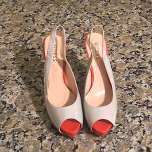 Size 8 Guess peep toe Sling backs